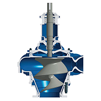 Hidrostal Horizontal End Suction Screw Centrifugal Pump Cutaway